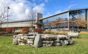 Building outside with stones