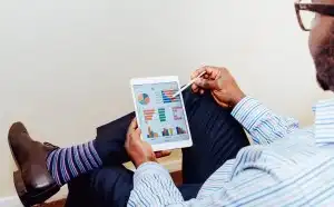 Man on tablet