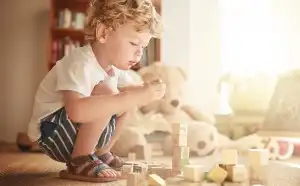 Child playing with toys
