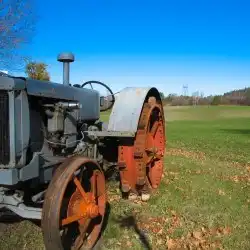 Old tractor in a field