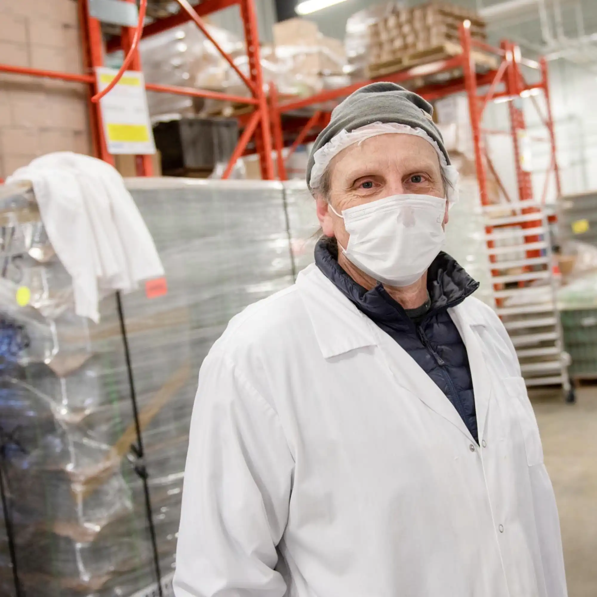 Staff member wearing PPE while working at the OAFVC. 