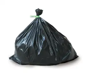 garbage bag with bag tag